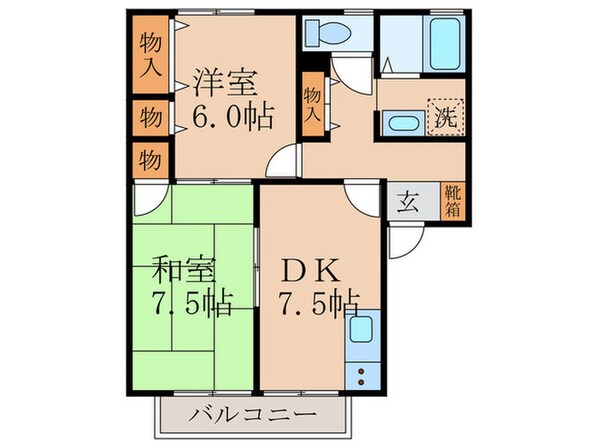 ハイカムール八科Ａ棟の物件間取画像